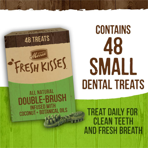 Merrick Fresh Kisses Natural Dental Chews, Infused With Coconut and Botanical Oils for Small Dogs, 9 ct. Bag