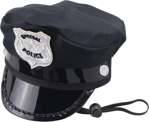 2 Pieces Pet Police Costume Accessory Set Pet Dog Cat Police Hat with Pet Necktie Pet Police Dress Up Kit for Halloween Christmas Cosplay Role Play Party (Set-A)