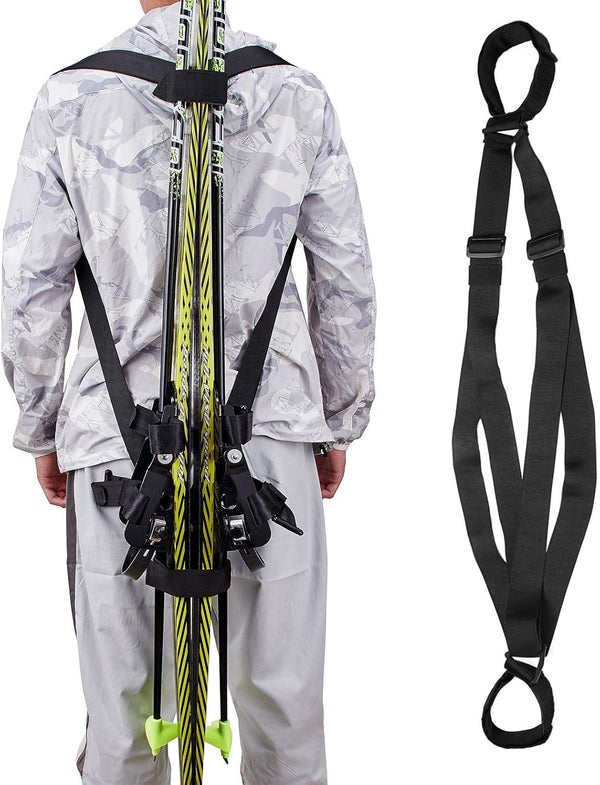 Ski and Pole Backpack Carrier Strap - Effortlessly Transport Your Ski Gear