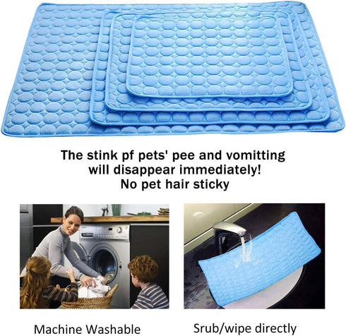Dog Cooling Mat for Dogs & Cats, Pet Cooling Blanket, Outdoor Car Seats Beds (Blue, 28IN * 40IN)