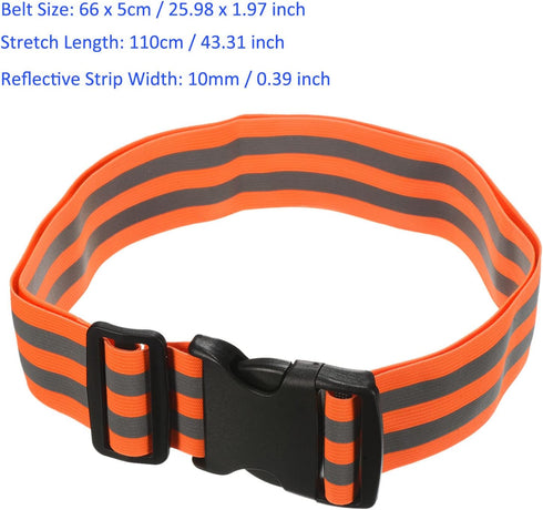 Reflective Belt Bands - High Visibility Safety Reflector Tape Gear, Orange (26x2 Inch), Apply to Cycling Running Night