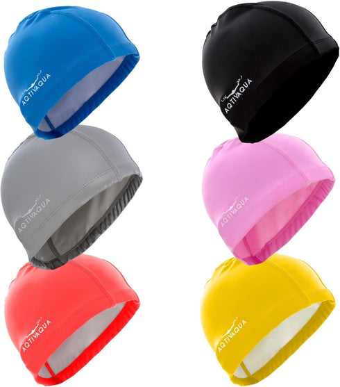 Spandex Swim Cap with Protective Layer, Comfortable Swimming Cap for Women, Men, Adults, and Kids