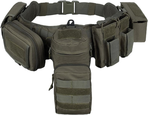 YAKEDA 5 in 1 Battle Duty Belts, Tactical Utility Belt for Law Enforcement with Pouches