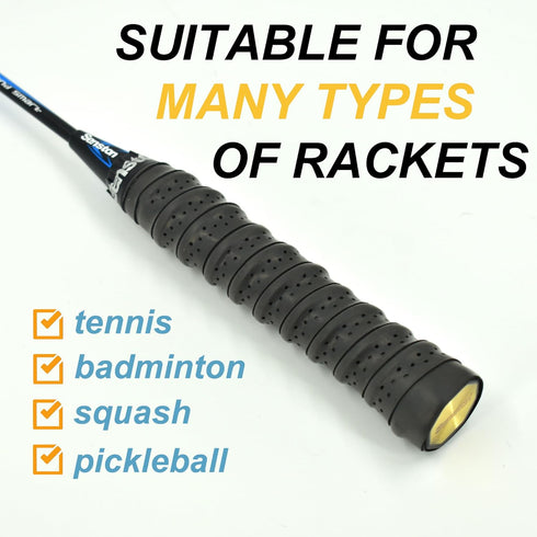 Senston New Rackets Grip, Anti Slip Perforated Super Absorbent Tennis Overgrip for Badminton and Pickleballs