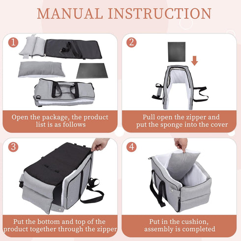 12lbs,Portable Center Console Dog Car Seat for Small Dogs Up to Middle Console Dog Booster Car Seat with Adjustable