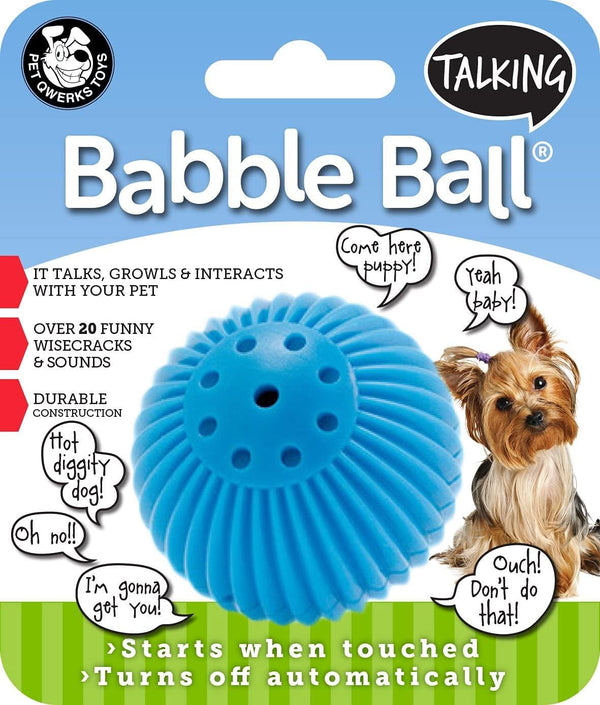 Pet Qwerks 2 Pack of Talking Babble Ball Interactive Dog Toys, Small