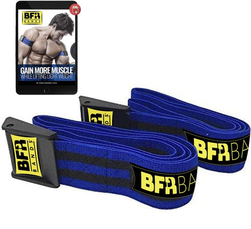 PRO Blood Flow Restriction Bands for Arms, Legs & Glutes - Occlusion Training, Quick-Release Elastic Strap