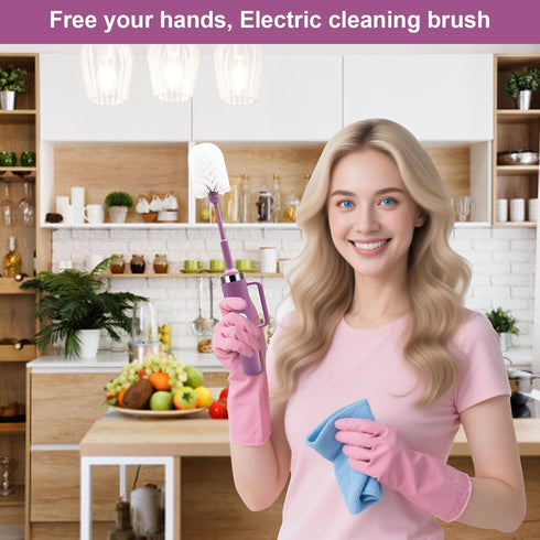 5-in-1 Long Handle Electric Bottle Brush Cleaner and Straw Cleaning Brush with Removable Brush Head, Multi-Function