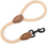 Mile High Life 18 Inch Short Dog Leash, Braided Cotton Rope with Leather Tailor Tip, Heavy Duty Metal Clasp