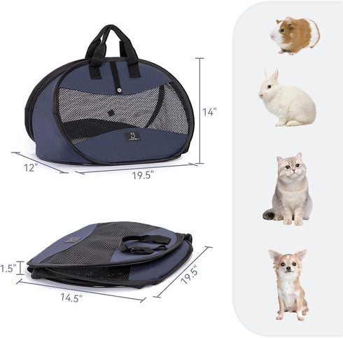 A4Pet Cat Travel Carrier - Collapsible Airline Approved Bag with Zipper Lock and Removable Washable Mat for Indoor &