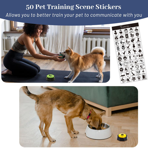 BOSKEY Pet Training Button Stickers - Creative DIY Dog Emotional Expression Stickers with 25 Actions (Buttons not