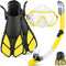 ZEEPORTE Mask Fin Snorkel Set, Travel Size Snorkeling Gear for Adults with Panoramic