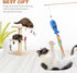 Fashion&cool Cat Wand Toy - 3pcs 16 Inch Natural Wooden Teaser with 5 Pcs Silvervine Sticks for Indoor Cats