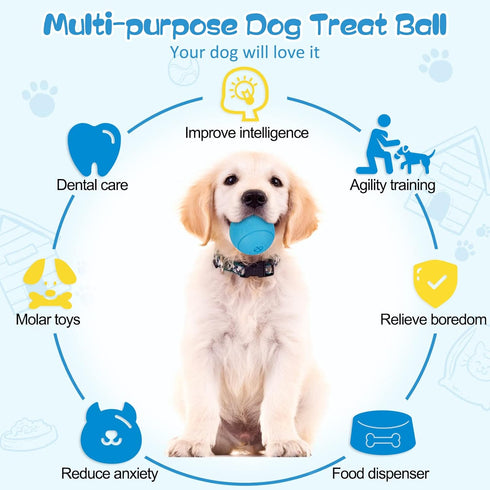 HIPPIH Dog Puzzle Toys 2 Pack, Interactive Toys for Large & Small Dogs, Durable Balls for Teeth Cleaning and IQ Training