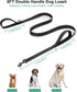 Heavy Duty Dog Leash, 5FT/6FT Double Handle Reflective Training Lead for Large Breed Dogs, Black