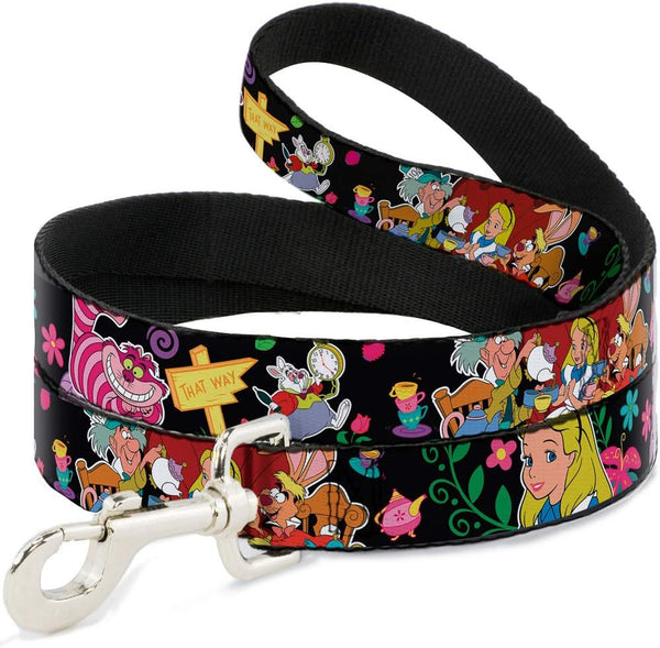 Buckle-Down Pet Leash, Alice's Encounters in Wonderland, 4 Feet Long, 1" Wide
