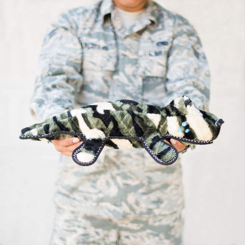 ZippyPaws Camron the Camo Gator Plush Dog Squeaky Toy, Interactive Stuffed Puppy Toy for Small, Medium, & Large Dogs