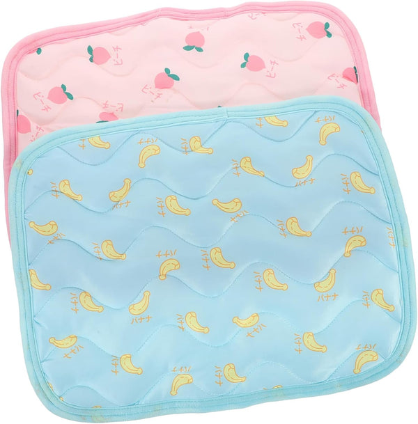 2Pcs Cooling Mat for Small Animals, Soft Summer Pet Cushion Self-Cooling Pad for Rabbits, Hamsters, Guinea Pigs