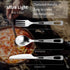 OUTXE Titanium Flatware Set - Polished Knife Fork Spoon Lightweight Camping Utility Cutlery with Bag
