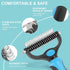 Pet Grooming Brush - Double Sided Undercoat Rake for Dogs & Cats, Professional Deshedding Brush for Removing Knots
