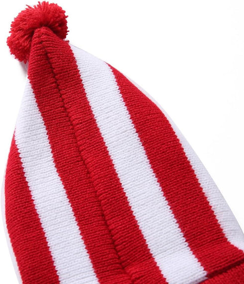 Red and White Striped Dog Sweater - Holiday Halloween Christmas Pet Clothes, Soft Comfortable Dog Clothes