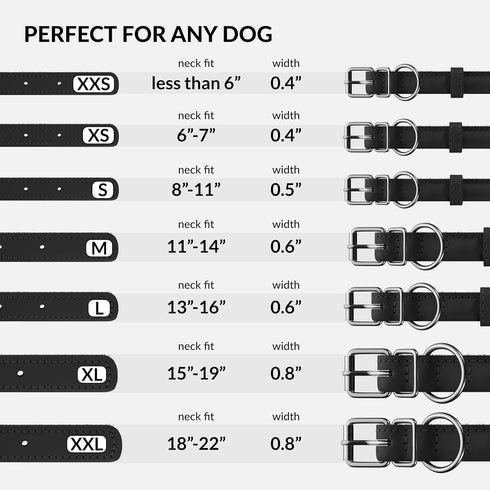 CollarDirect Rolled Leather Dog Collar, Handmade Genuine Leather, Soft Padded Round Collar for Small Large Dogs, 13