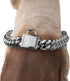 Pet Dog Collar - Top Stainless Steel Training Collar, 14mm Silver Tone Cuban Curb Chain, with White Zirconia Lock (22in)