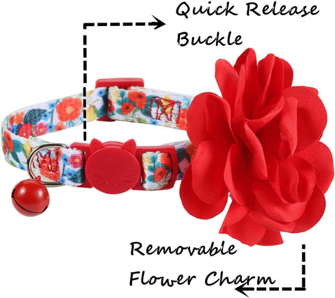 BoomBone Flower Cat Collar, Floral Accessories for Girl Puppies