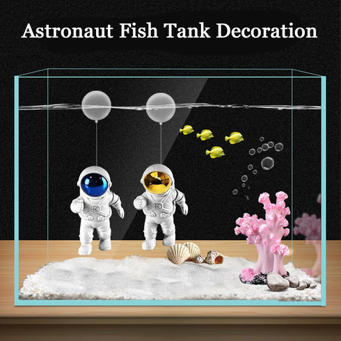 2-Pack Floating Fish Tank Decorations, Cute Little Astronauts for All Kinds of Fish and Fish Tanks