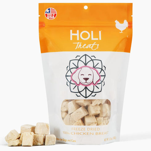 HOLI Freeze Dried Chicken Breast Dog Treats. Single Ingredient Freeze Dried Chicken