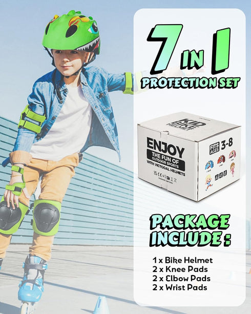 VICTGOAL Toddler Kids Bike Helmet - Lightweight 3D Bicycle Helmet for Boys and Girls Age 3-8, Multi-Sport Scooter
