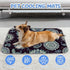 Generic 28" X22" Dog Cooling Mat Indoor Ice Silk Cooling Matts for Dogs Peacock Pattern Bed for Small Dogs Washable Pad
