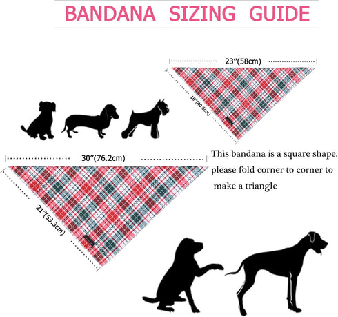 ARING PET Christmas Dog Bandanas, Red Green Pink Holiday Pet Bandana Scarf Triangle Bibs for Puppy Small Medium Large