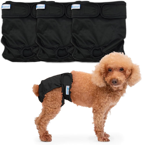 Paw Inspired Washable Dog Diapers (3 Pack) | Reusable Cloth Doggy Diapers