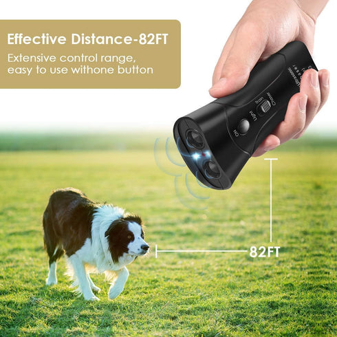 Ultrasonic Dog Trainer Device, Electronic Dog Deterrent/Dog Barking Control Tool, Stop Barking Sonic Repeller (Black)