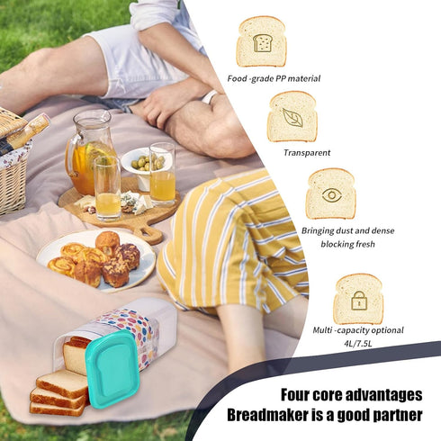 Generic Bread Box, Large Airtight Bread Storage Container, Bread Dispenser, Bread Holders, Bread Keepers with Lid