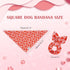 Set E-Clover Mother's Day Heart Dog Bandanas & Matching Scrunchie Cute Girl Dog Scarf Bibs Pet Bandana with Bow Tie