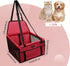 PetsHome Foldable Dog Car Seat, Waterproof Booster Seat for Small to Medium Dogs, Breathable Oxford Travel Bag, Pure Red