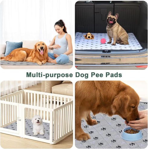 2 Pack 72"x 72" JERIA Waterproof Non Slip Wee padReusable Washable Pee Pads for DogsAbsorbent and Leakproof Training