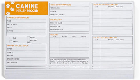 Pet Supplies (25 Pack) Premium Canine Health Record Booklets for Dog Vaccines and Puppy Shot Vaccination