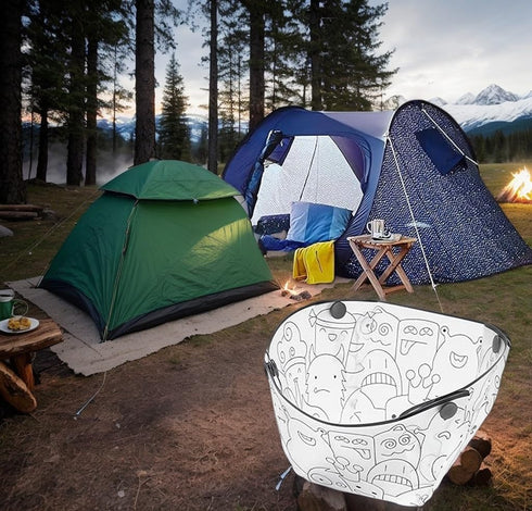 Hympuae 3 Set, Ultra Light Portable Collapsible Outdoor Cutlery Piece Foldable Plate,Bowl,Cup,Easy To Clean