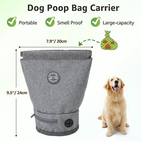 Dog Poop Bag Holder,Dog Walking Bag with Poop Bag Dispenser,Reusable Smell Proof Dog Waste Bag,Pet Poop Pouch with Magnetic Closure,Portable Dog Accessories Travel Bag for Leash,Harness &Waist by TIGOADT