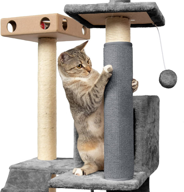 Furhaven Wrap Around Scratching Post Cover, Fits Posts Up to 3.5" Diameter, Gray