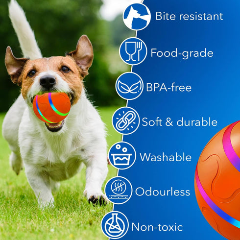 Automatic Dog Ball Toy - USB Rechargeable, Dual Mode, Soft Exterior & PC Interior for Small Breeds