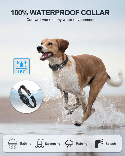 No Shock Dog Training Collar with Remote, 2000ft Range, Waterproof & Rechargeable Vibration Collar for 15-120 lbs
