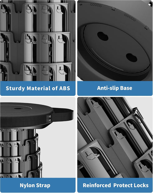 400lbs Upgraded Collapsible Stool with Removable Cushion & Waterproof Carry Bag - Portable Folding Stool for Adults