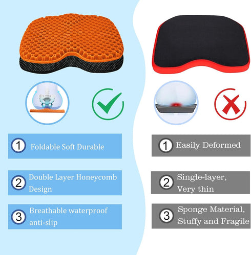 NEW-Vi Anti-Slip Kayak Seat Cushion, Waterproof Thicken Gel Pad for Sit in Kayak Chair, Kayak Accessories