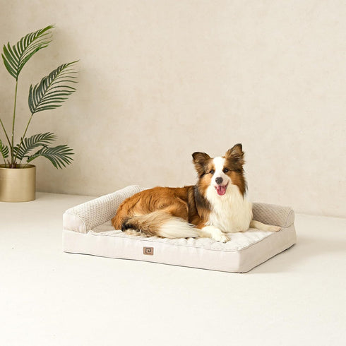 EHEYCIGA Memory Foam Orthopedic Dog Bed - Washable Bed with Waterproof Lining, Removable Cover, Nonskid Bottom, 36x27