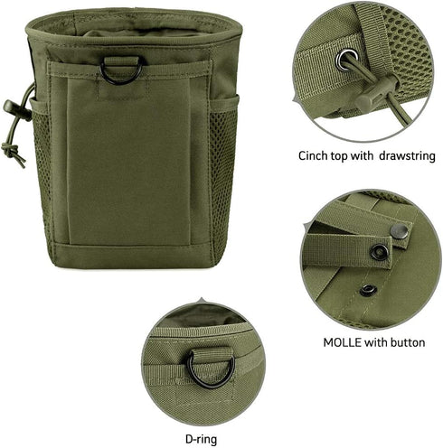 LIVANS Tactical Molle Dump Pouch, Adjustable Magazine Recovery Pouch for Outdoor Hunting Gear