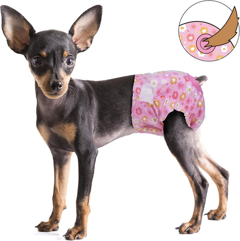 Hole(Pink,36XS) Pet Soft Dog Diapers Female, Disposable Female Dog Diaper, Doggie Diapers for Cat Puppy with Adjustable